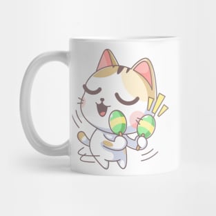 Cute cat playing maracas cartoon Mug